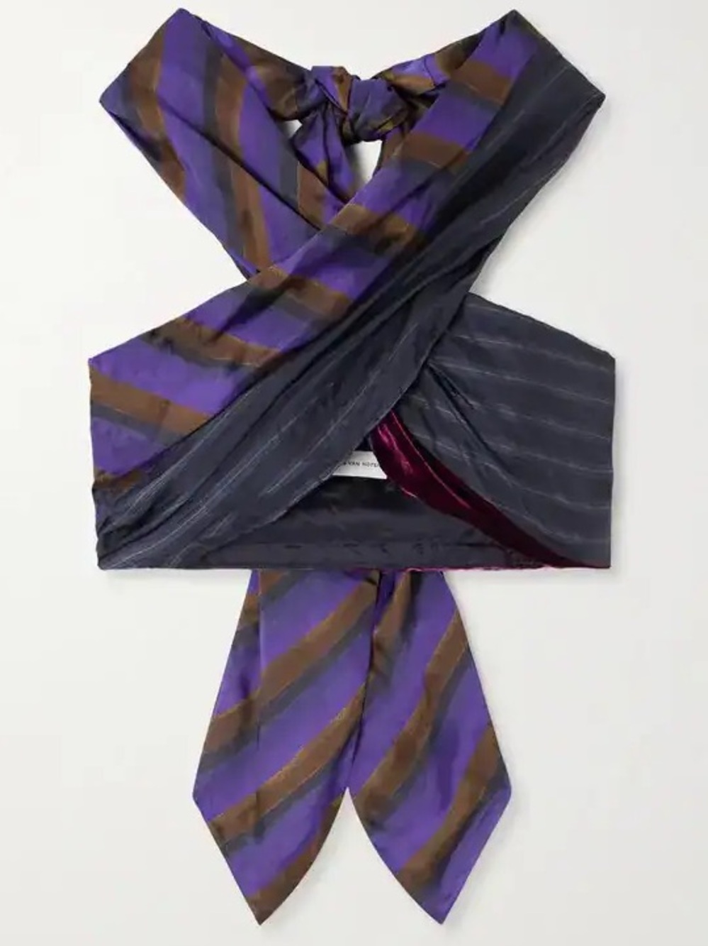NEW Dries Van Noten Fall 2025 Cisou patchwork wrap tie top